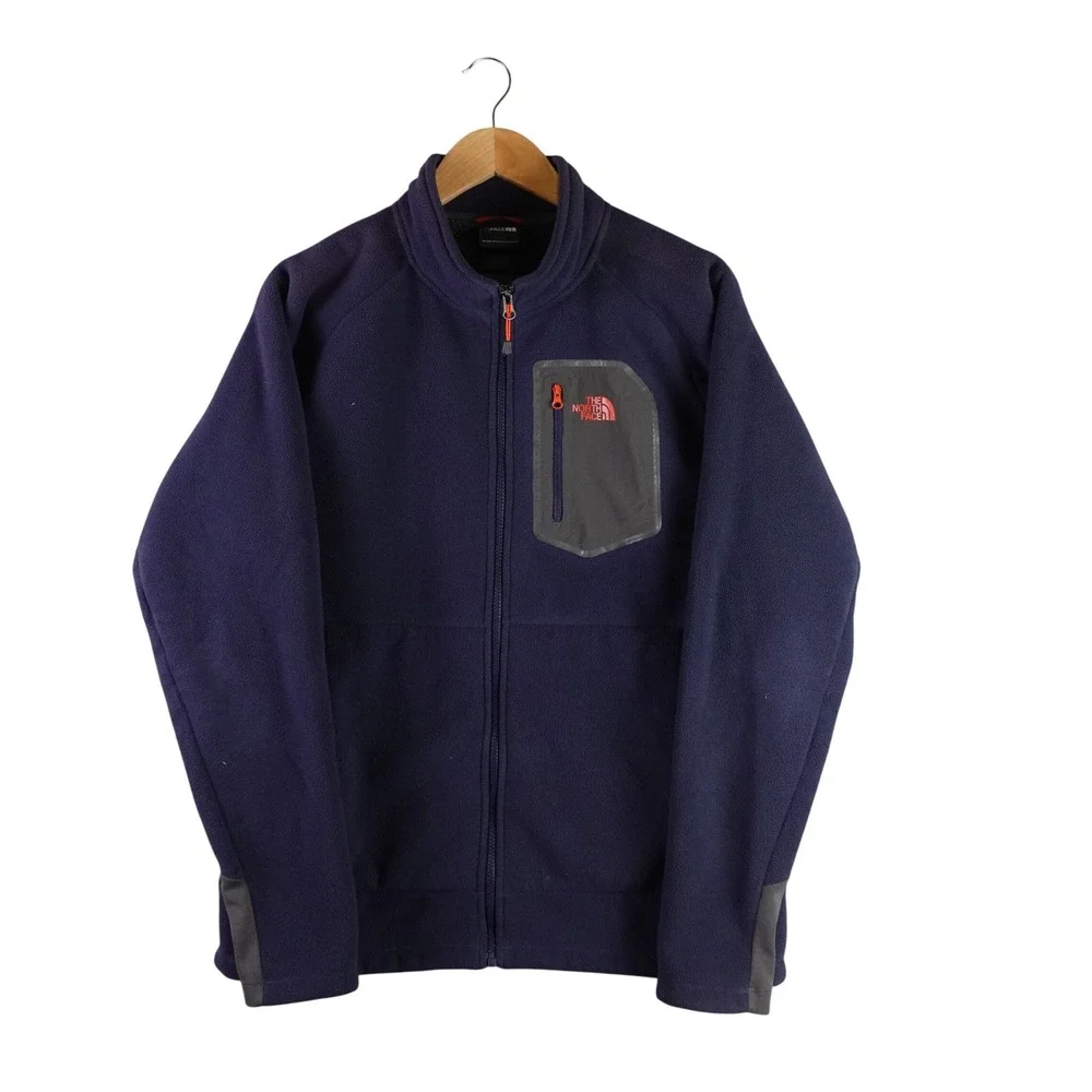 The North Face Mens Full Zip Fleece Jacket Navy Blue‎ Large Soft Shell Camp